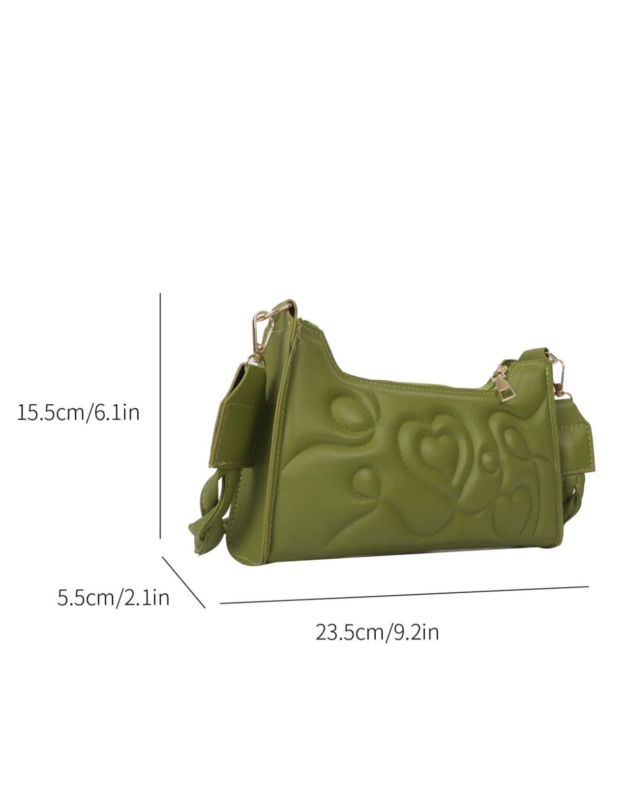 Olive Heart Quilted Bag