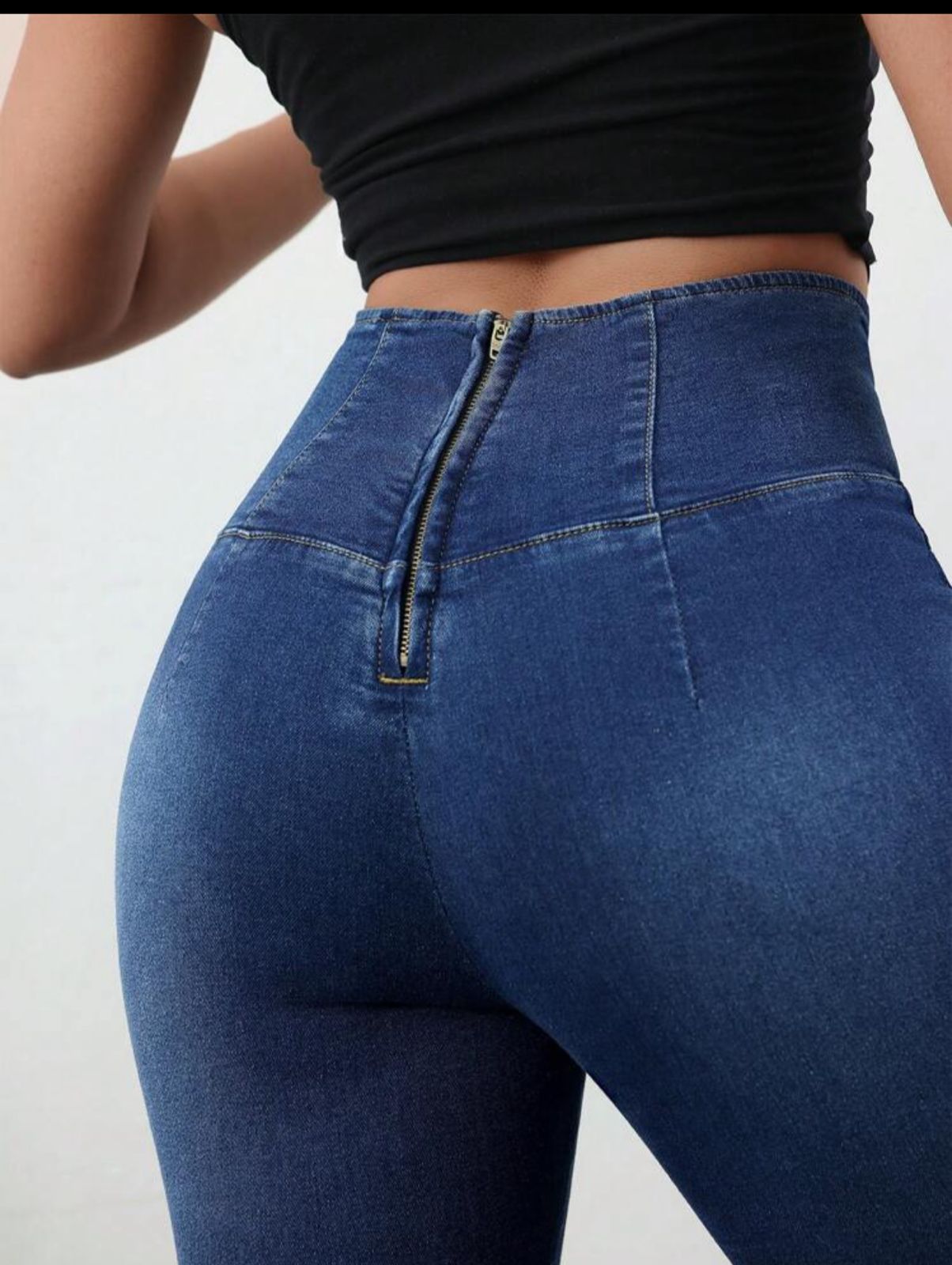 High Waist Flared Denim