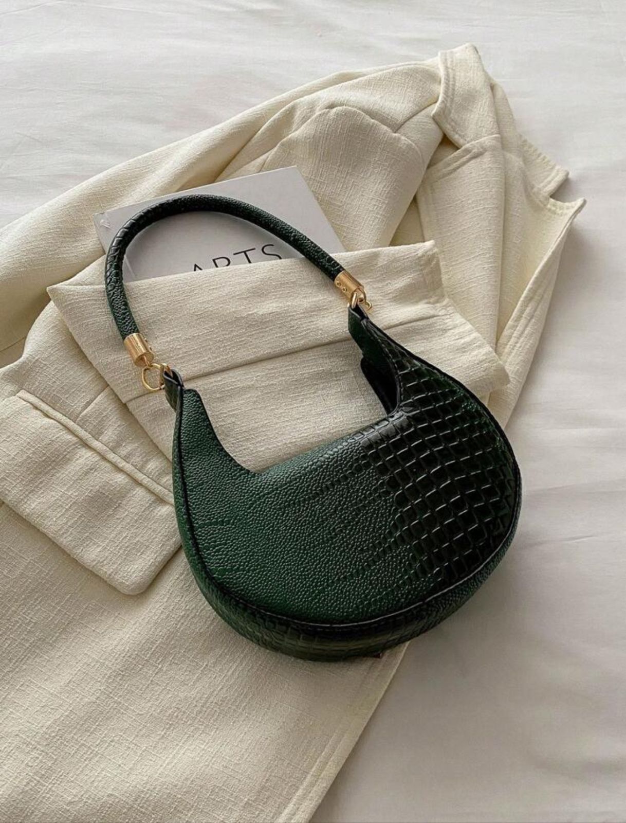Retro Crocodile Moon Bag